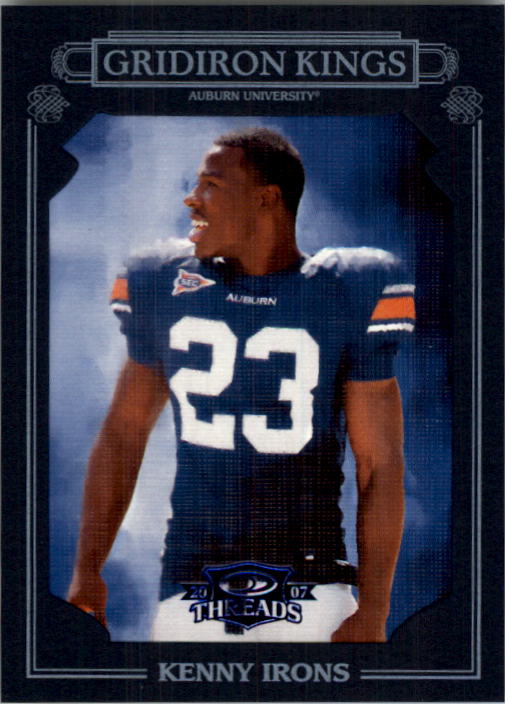 2007 Donruss Threads College Gridiron Kings Framed Blue #5 Kenny Irons