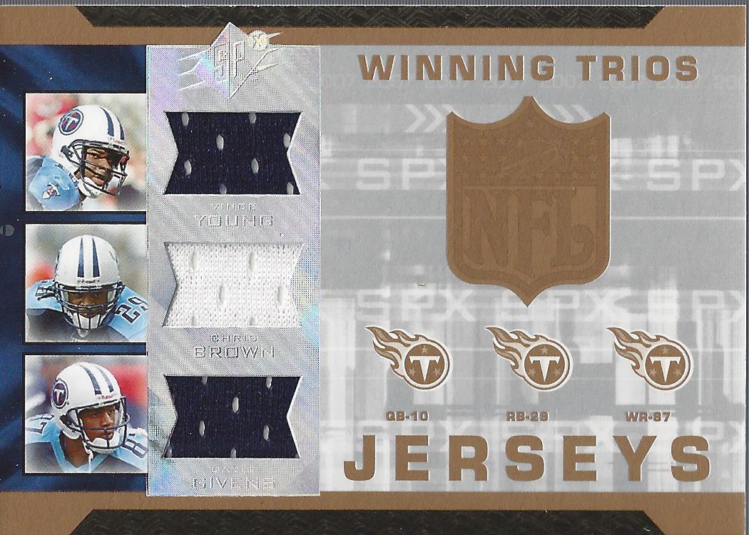 2007 SPx Winning Trios Jerseys #YWG Vince Young/Chris Brown/David Givens