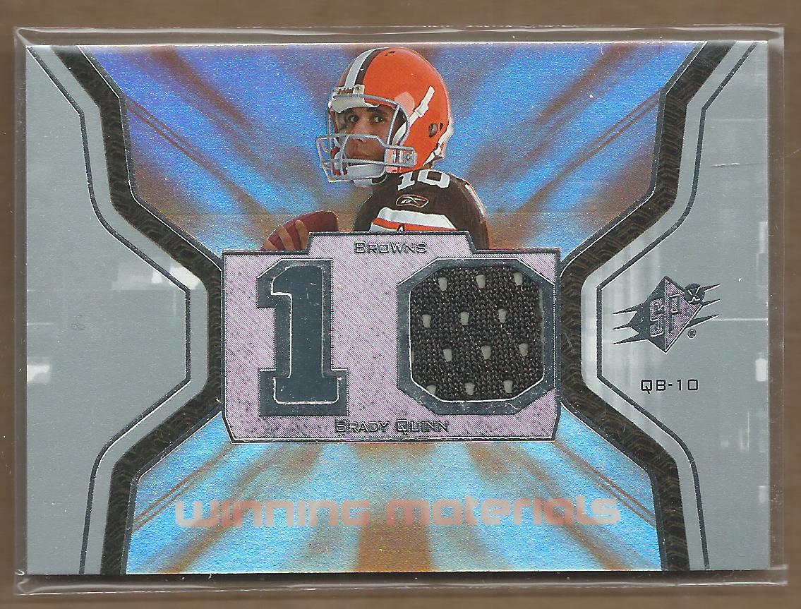 2007 SPx Winning Materials Jersey Number #WMBQ Brady Quinn - NM-MT