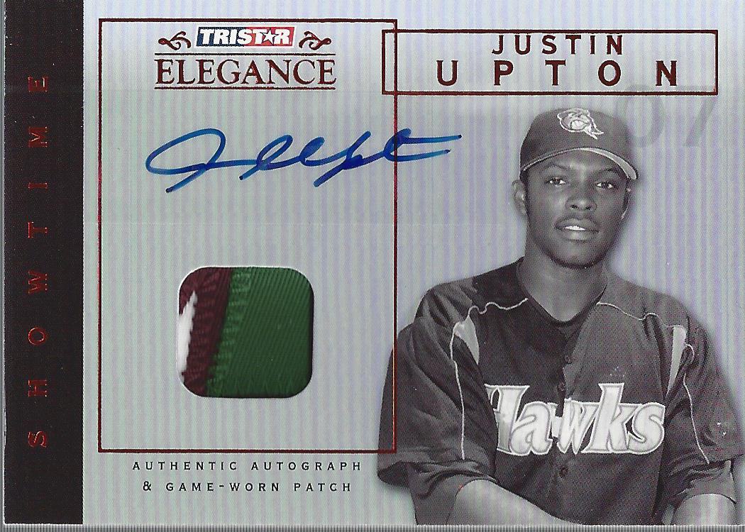 2007 TRISTAR Elegance Showtime Game Used Patch Autographs 25 #JU Justin Upton