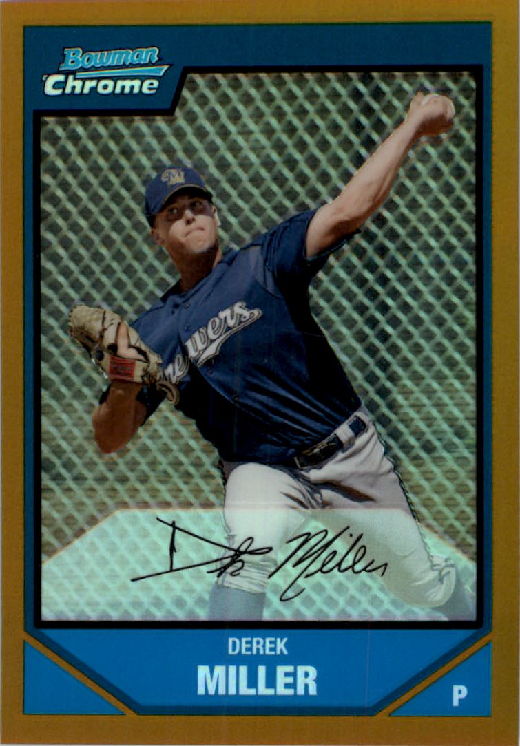 2007 Bowman Chrome Prospects Gold Refractors #BC149 Derek Miller