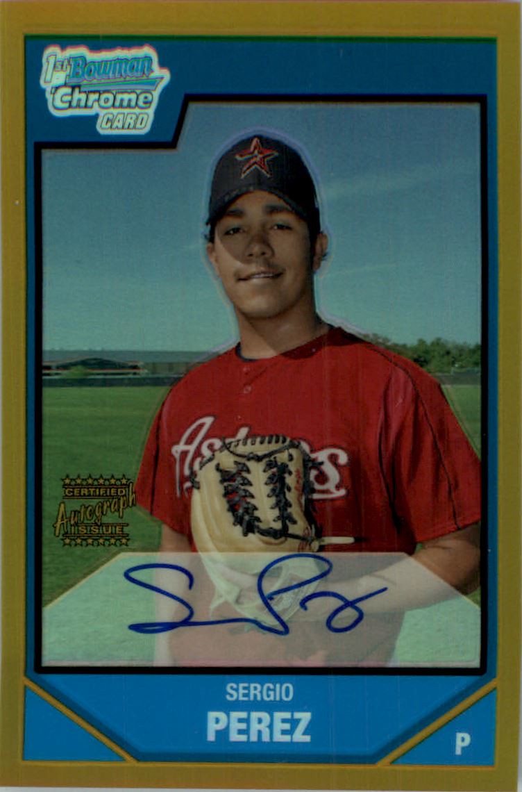 2007 Bowman Chrome Prospects Gold Refractors #BC228 Sergio Perez AU