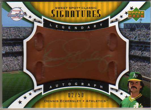 2007 Sweet Spot Classic Signatures Leather Gold Ink #SPSEC Dennis Eckersley/50