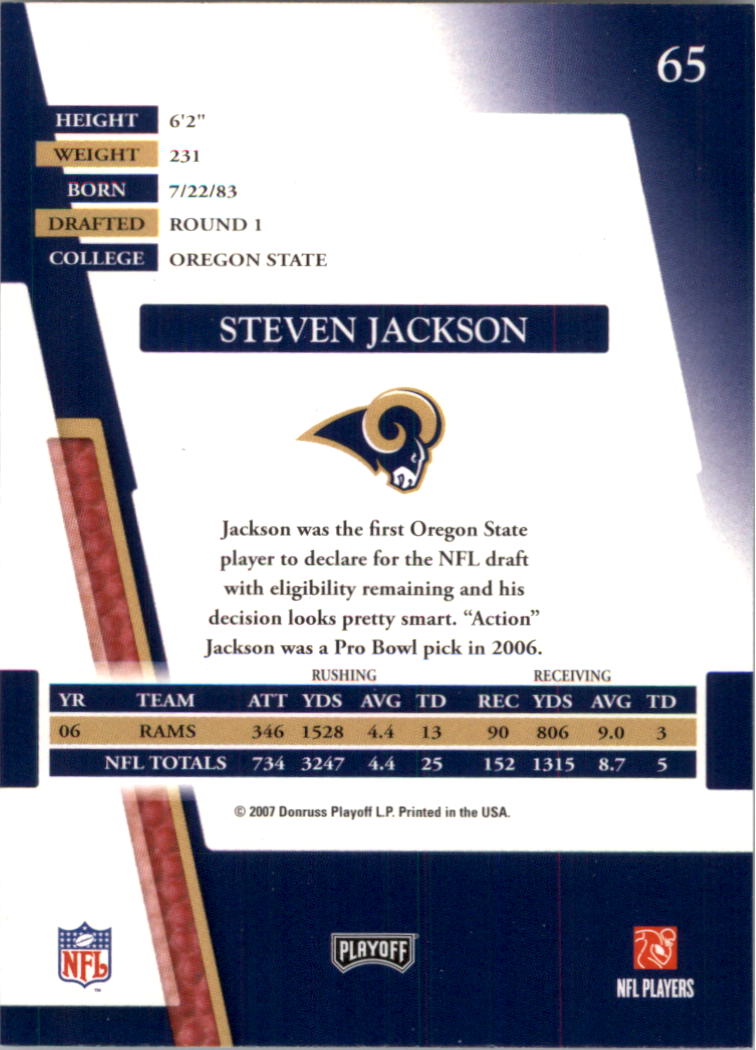 2007 Absolute Memorabilia Retail #65 Steven Jackson back image