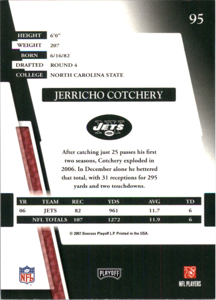 2007 Absolute Memorabilia Retail #95 Jerricho Cotchery back image