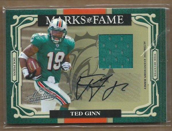 2007 Absolute Memorabilia Marks of Fame Materials Autographs #17 Ted Ginn Jr.