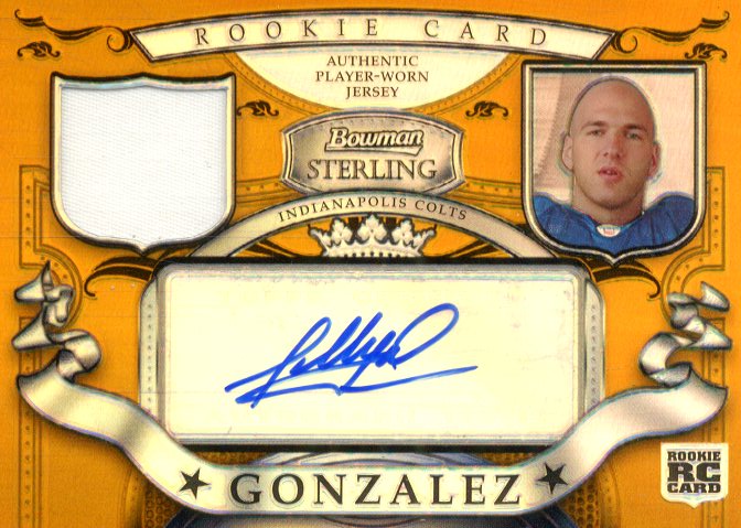 2007 Bowman Sterling Gold Relic Autographs #AG Anthony Gonzalez/250