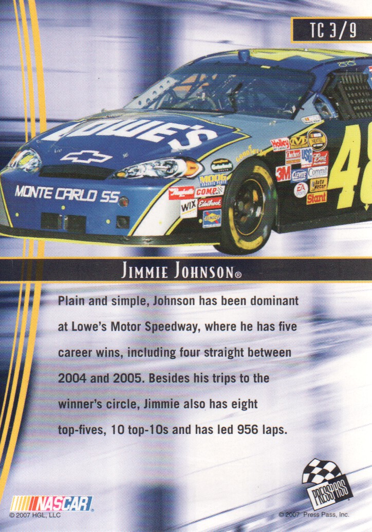 2007 VIP (Press Pass) NASCAR Racing Trading Cards Trophy Club: Auswahl aus Liste - Bild 5 von 9