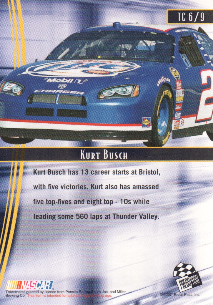 2007 VIP (Press Pass) NASCAR Racing Trading Cards Trophy Club: Auswahl aus Liste - Bild 9 von 9