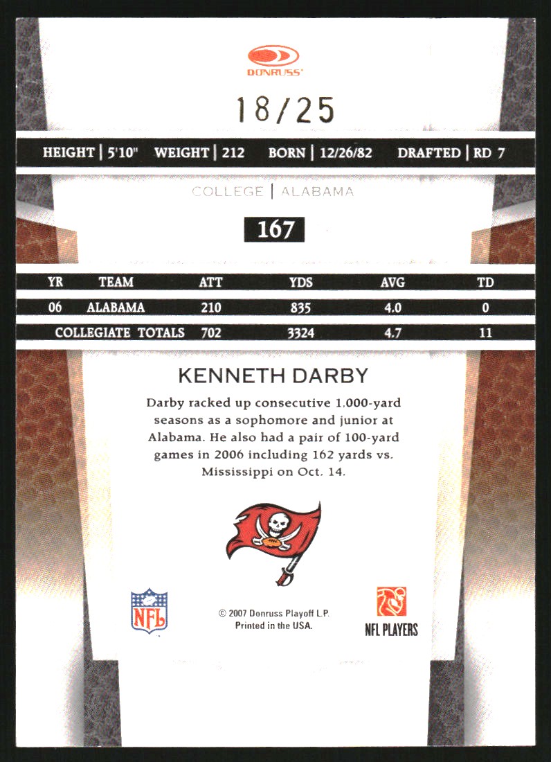 2007 Leaf Certified Materials Mirror Gold #167 Kenneth Darby