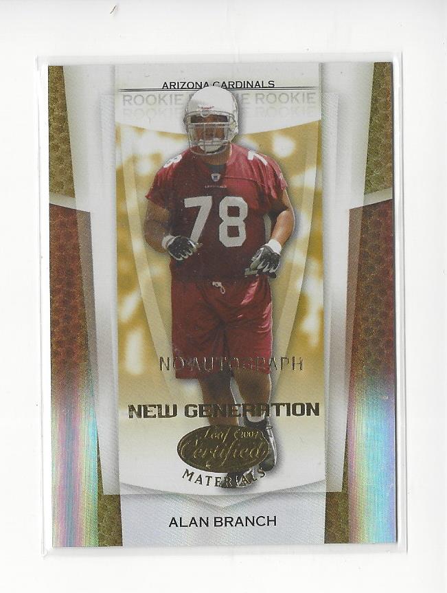 2007 Leaf Certified Materials Mirror Gold Signatures #154 Alan Branch EXCH