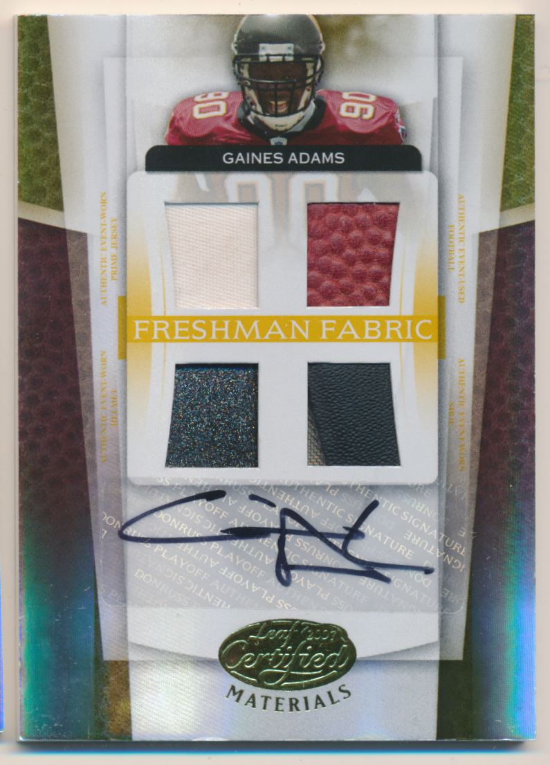 2007 Leaf Certified Materials Mirror Gold Materials #206 Gaines Adams FF AU