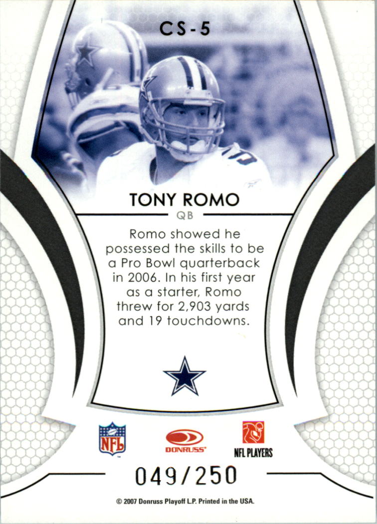 2007 Leaf Certified Materials Certified Skills Red #5 Tony Romo back image