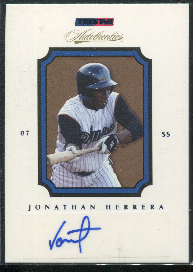 2007 TRISTAR Autothentics Autographs Blue #56 Jonathan Herrera