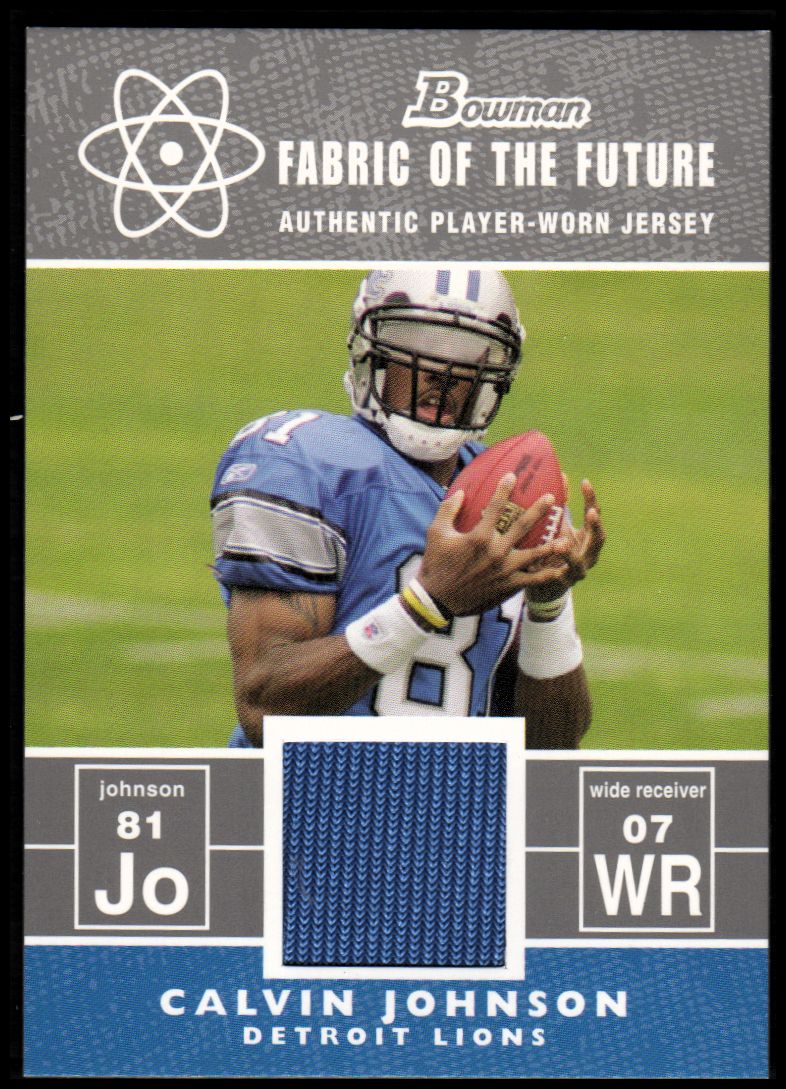2007 Bowman Fabric of the Future #FFCJ Calvin Johnson