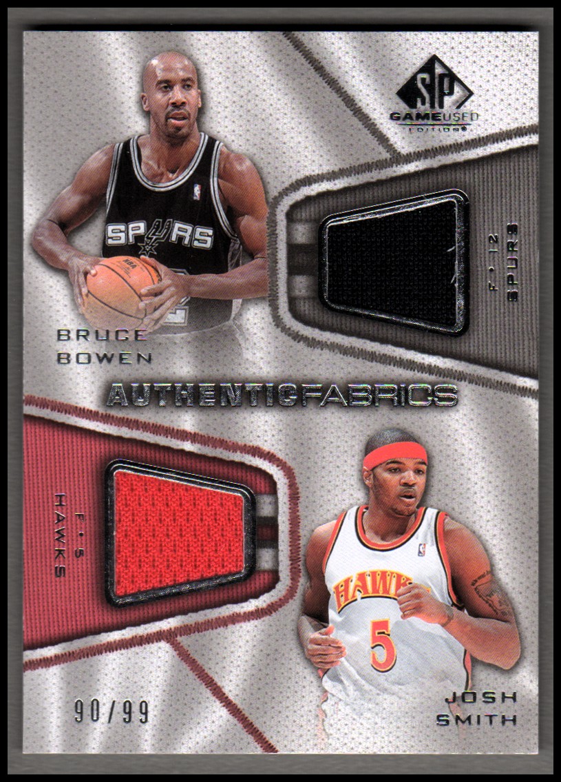2007-08 SP Game Used Authentic Fabrics Dual #BS Bruce Bowen/Josh Smith