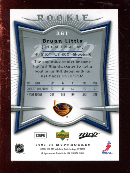 A0213- 2007-08 Upper Deck MVP HK 251-379 +Inserts -You Pick- 15+ FREE US SHIP