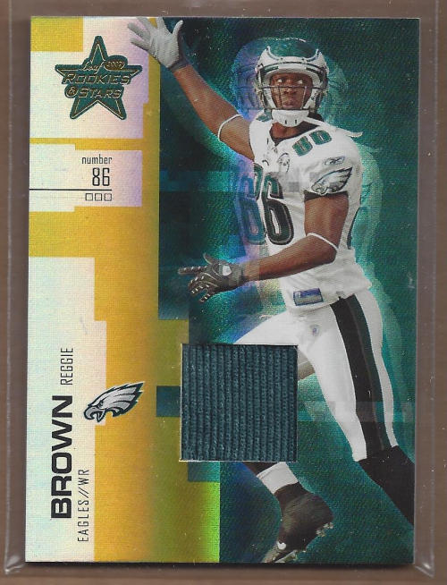 2007 Leaf Rookies and Stars Materials Gold #10 Reggie Brown/50