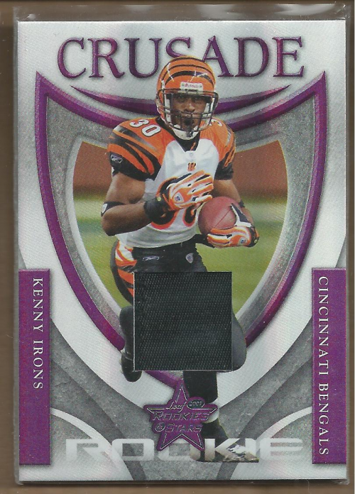 2007 Leaf Rookies and Stars Rookie Crusade Materials Purple Prime #8 Kenny Irons
