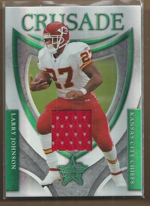 2007 Leaf Rookies and Stars Crusade Materials Green #12 Larry Johnson