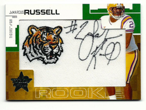 2007 Leaf Rookies and Stars Longevity Rookie Autographs College Ruby #219 JaMarcus Russell