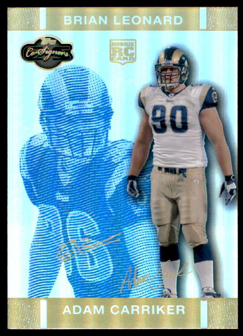 2007 Topps Co-Signers Changing Faces Hologold Blue #97A Adam Carriker/Brian Leonard