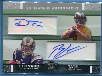 2007 Topps Co-Signers Co-Signer Autographs #TL Drew Tate Q/Brian Leonard