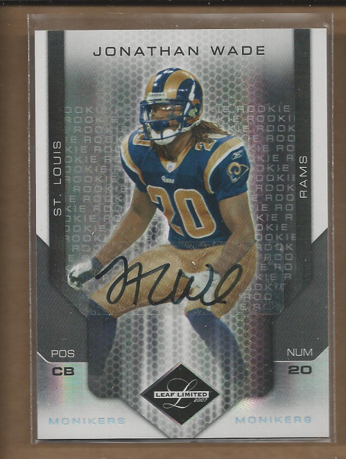 2007 Leaf Limited Monikers Autographs Silver #278 Jonathan Wade