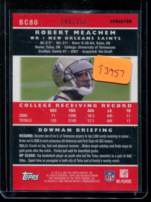 A1132- 2007 Bowman Chrome Fb Karten 1-220 + Einsätze -du Pick- 15 + Gratis US - Bild 443 von 443