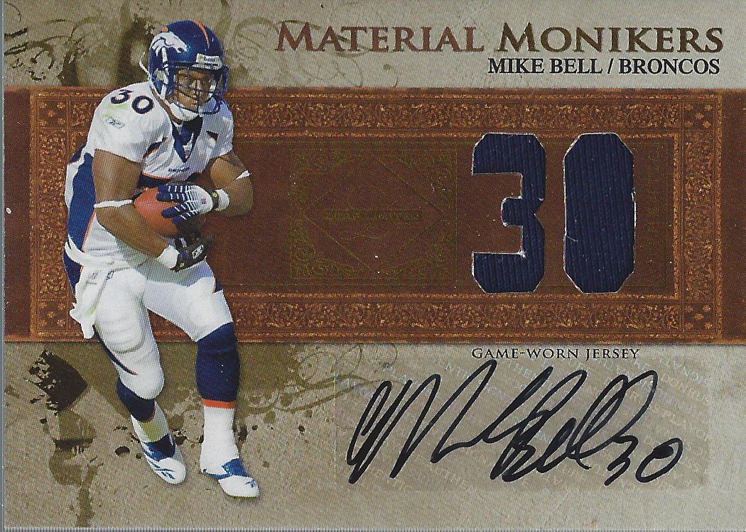 2007 Leaf Limited Material Monikers Jersey Number #14 Mike Bell/30 EXCH