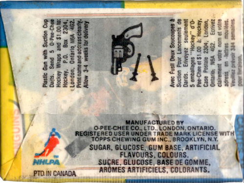1983-84 O-Pee-Chee Hockey Wax Pack back image