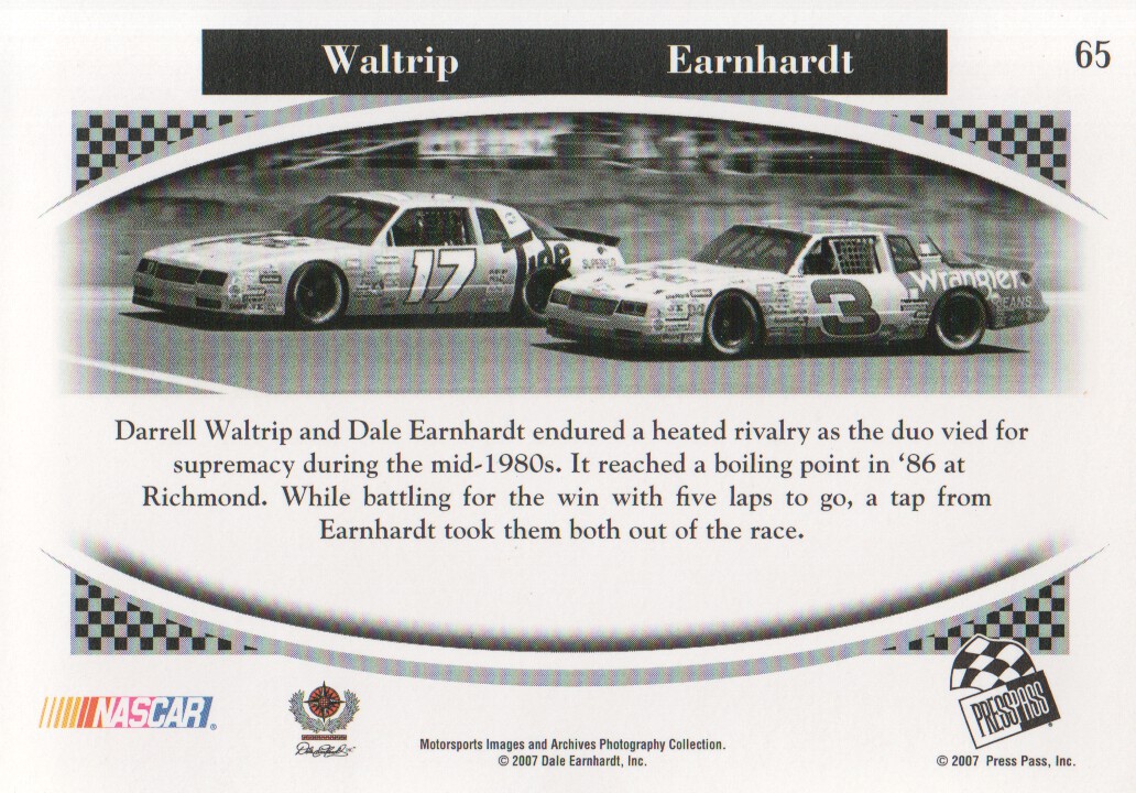 2007 Press Pass Legends #65 Darrell Waltrip/Dale Earnhardt R back image