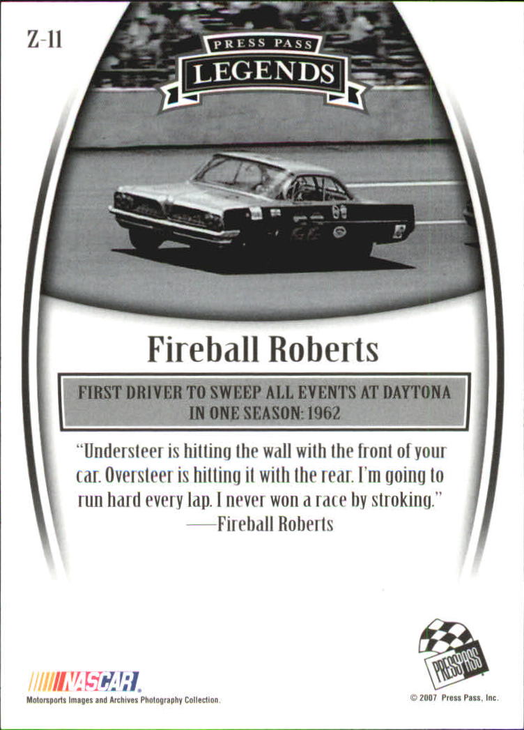 2007 Press Pass Legends Bronze #Z11 Fireball Roberts back image