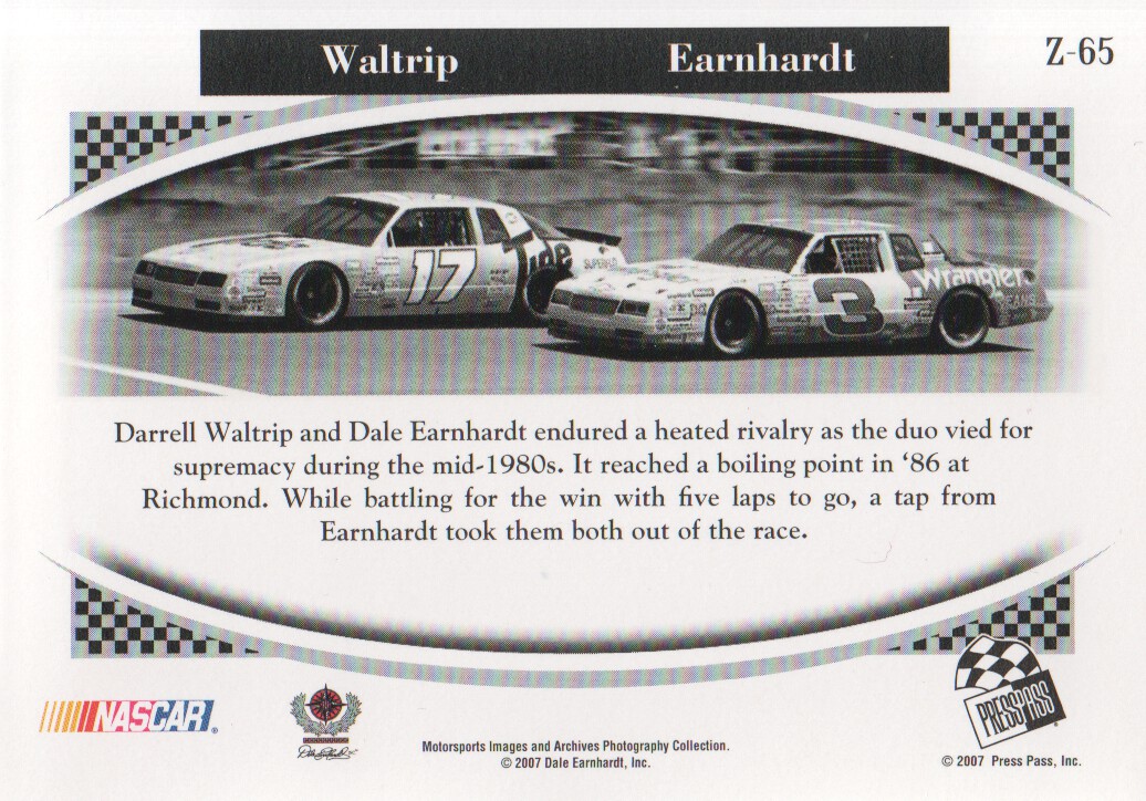 2007 Press Pass Legends Bronze #Z65 Darrell Waltrip/Dale Earnhardt R back image
