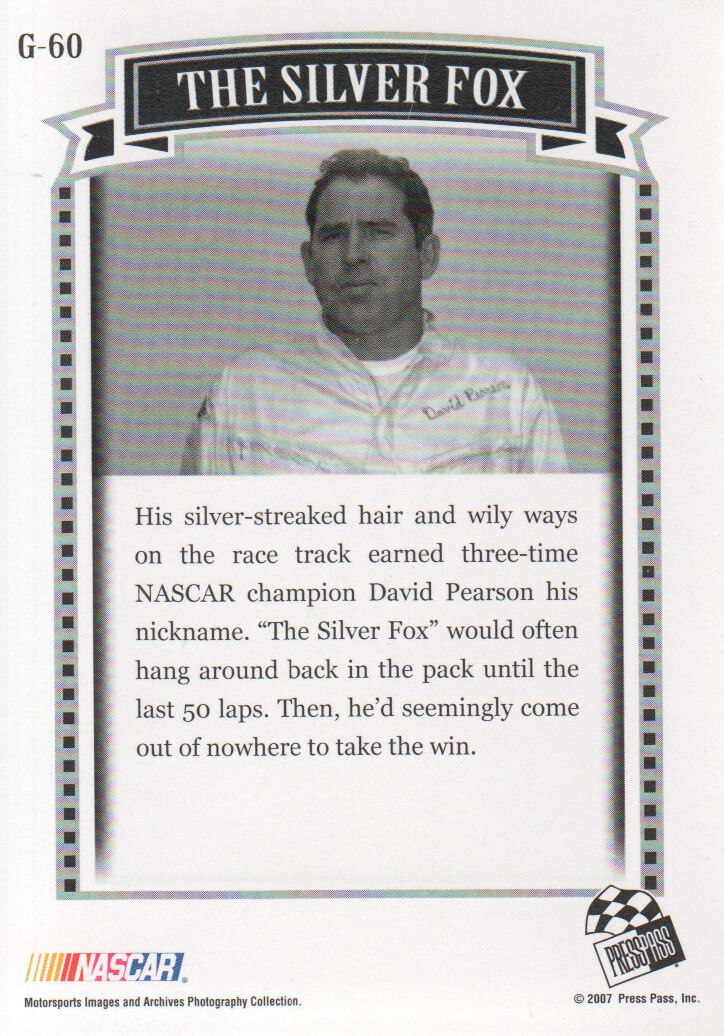 2007 Press Pass Legends Gold #G60 David Pearson N back image