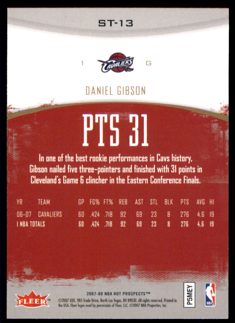 2007-08 Fleer Hot Prospects Stat Tracker #ST13 Daniel Gibson