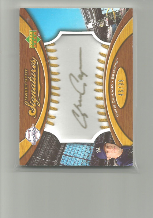 2007 Sweet Spot Signatures Gold Stitch Gold Ink #SSCC Chris Capuano/99