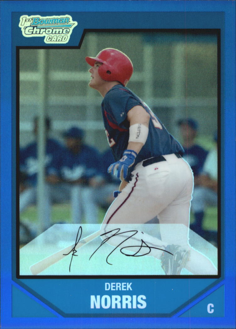 2007 Bowman Chrome Draft Draft Picks Blue Refractors #BDPP23 Derek Norris