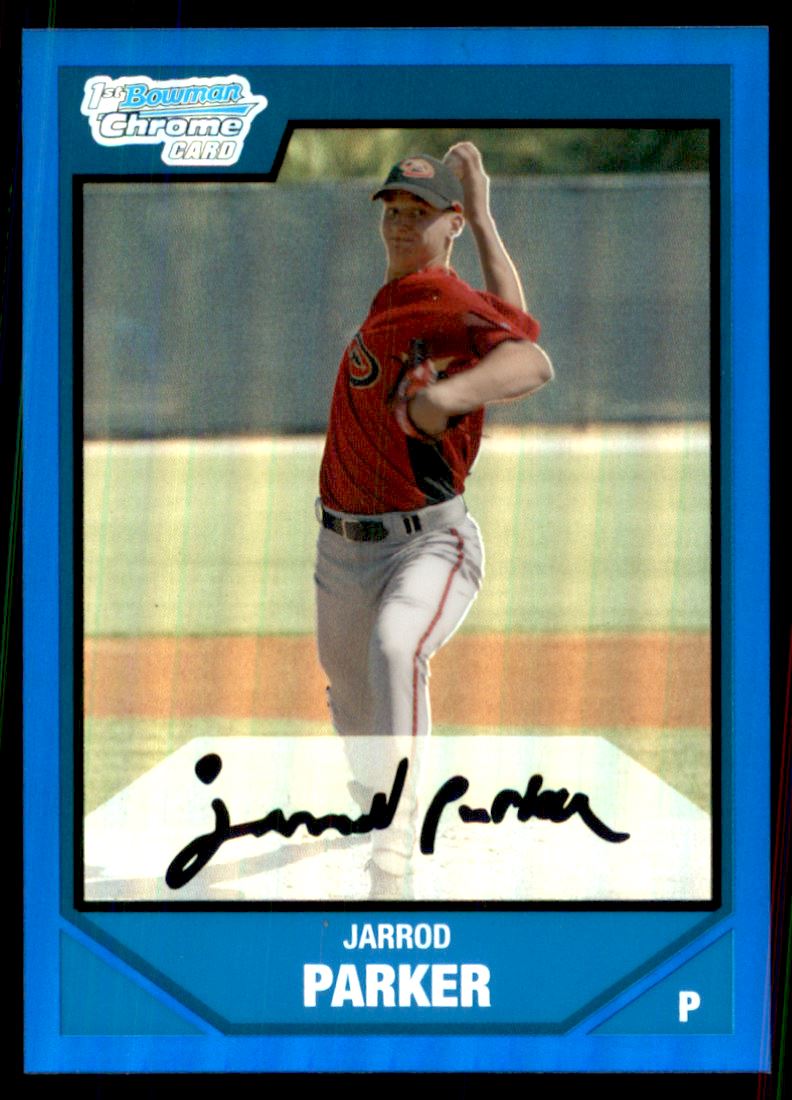 2007 Bowman Chrome Draft Draft Picks Blue Refractors #BDPP58 Jarrod Parker