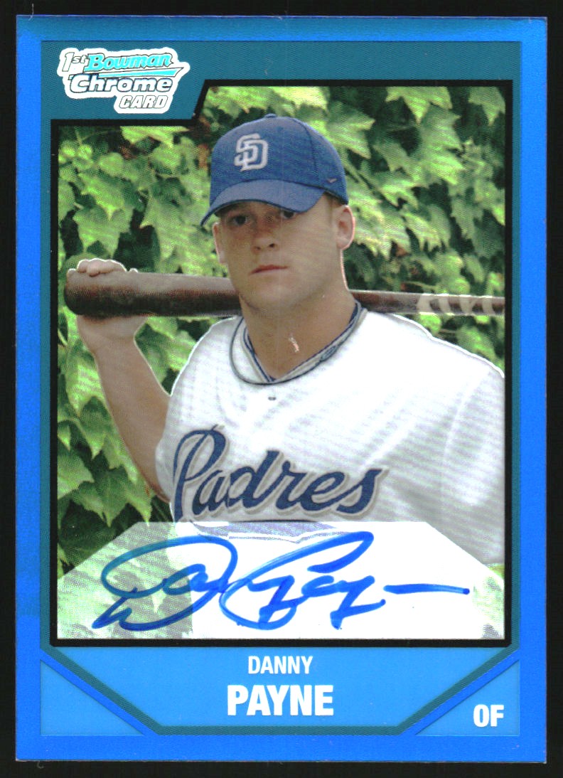 2007 Bowman Chrome Draft Draft Picks Blue Refractors #BDPP139 Danny Payne AU