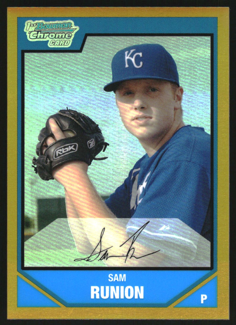2007 Bowman Chrome Draft Draft Picks Gold Refractors #BDPP20 Sam Runion