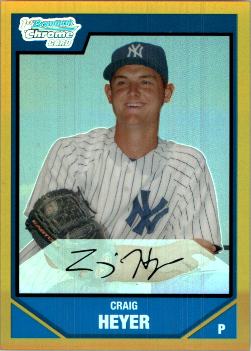 2007 Bowman Chrome Draft Draft Picks Gold Refractors #BDPP36 Craig Heyer