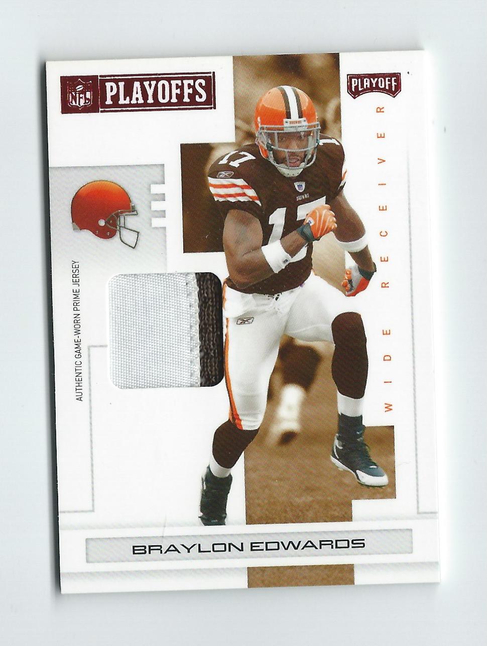 2007 Playoff NFL Playoffs Materials Red Prime #23 Braylon Edwards