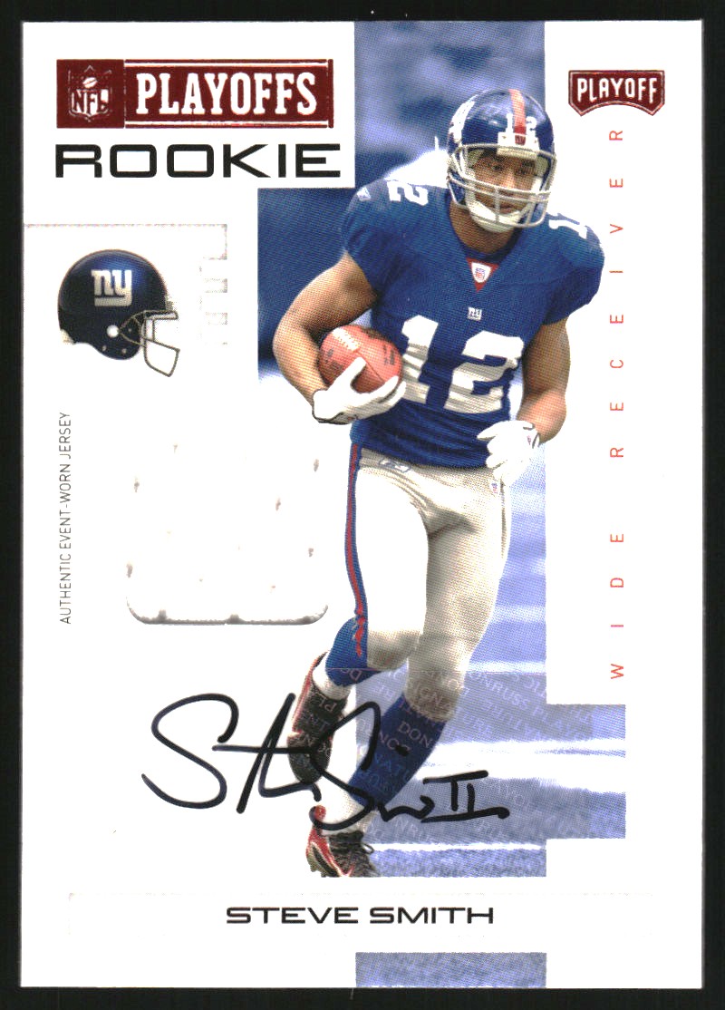 2007 Playoff NFL Playoffs Material Signatures Red #129 Steve Smith USC