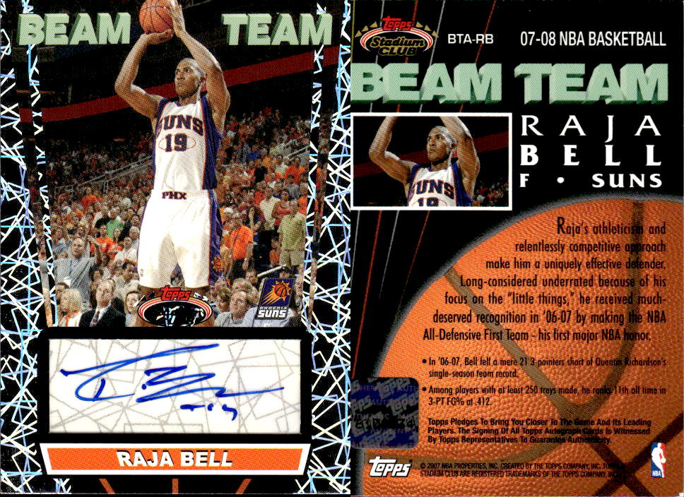 2007-08 Stadium Club Beam Team Autographs #RB Raja Bell E