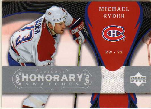 2007-08 Upper Deck Trilogy Honorary Swatches #HSRY Michael Ryder