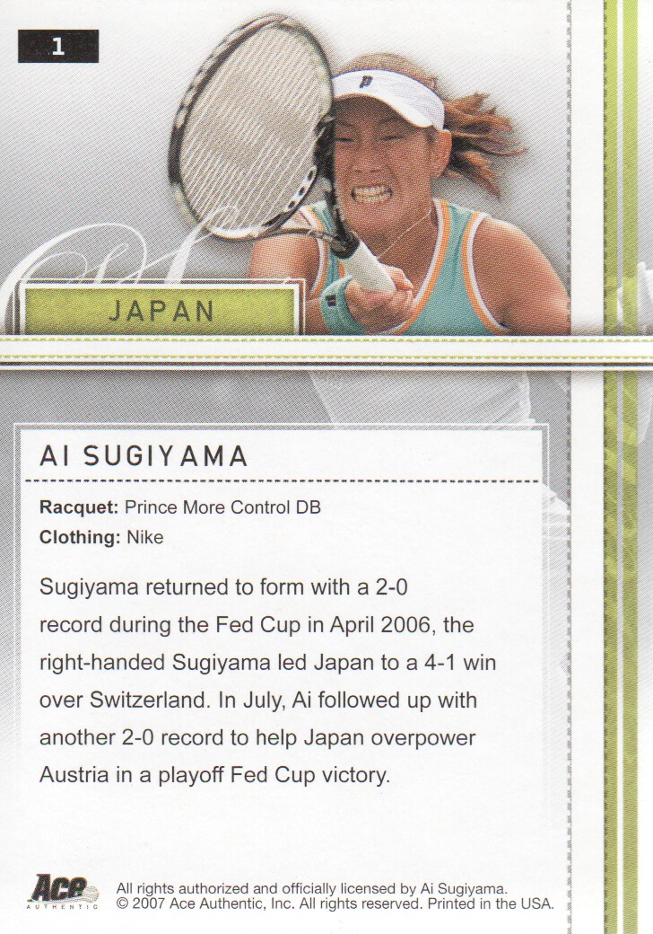 2007 Ace Authentic Straight Sets BASE Tennis Karten Auswahl aus Liste - Bild 3 von 77