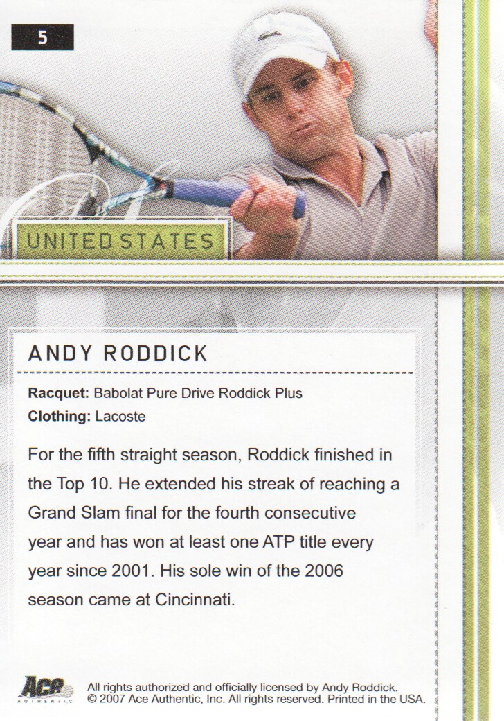 2007 Ace Authentic Straight Sets BASE Tennis Karten Auswahl aus Liste - Bild 9 von 77