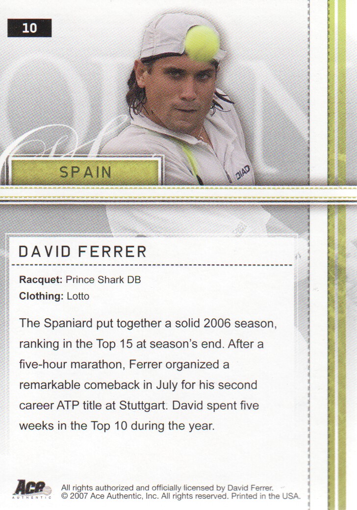 2007 Ace Authentic Straight Sets BASE Tennis Karten Auswahl aus Liste - Bild 15 von 77