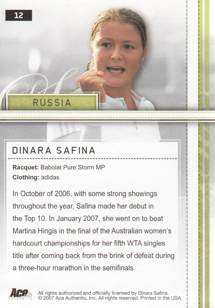 2007 Ace Authentic Straight Sets BASE Tennis Karten Auswahl aus Liste - Bild 17 von 77